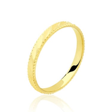 Alliance Facetee Demi Jonc Classique Or Jaune