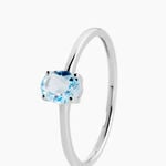 Bague Valentino Or Blanc Topaze - Bagues solitaires Femme | Histoire d&rsquo;Or