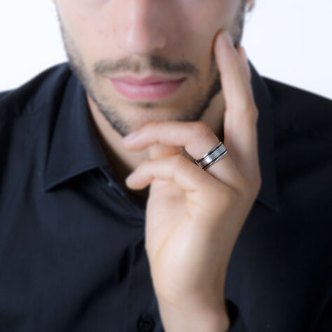 Bague Margalith Acier Blanc - Bagues fantaisie Homme | Histoire d’Or