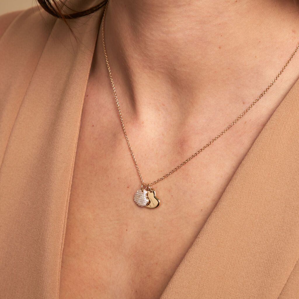 Collier Corazon Plaqué Or Jaune Oxyde De Zirconium - Colliers Femme | Histoire d’Or