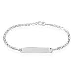 Bracelet Identit&eacute; Euphenia Maille Bismark Or Blanc - Bracelets Communion Enfant | Histoire d&rsquo;Or