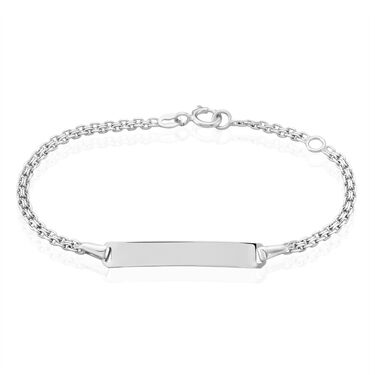 Bracelet Identit&eacute; Euphenia Maille Bismark Or Blanc