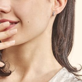 Boucles D'oreilles Puces Ligera Or Blanc Saphir Et Diamant - Clous d'oreilles Femme | Histoire d’Or