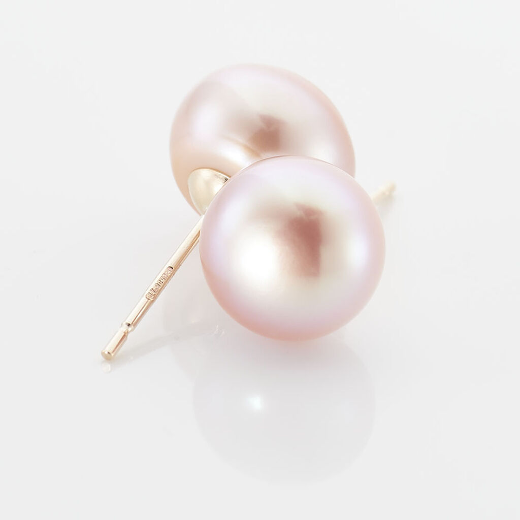 Boucles D'oreilles Puces Ursulina Or Jaune Perle De Culture - Clous d'oreilles Femme | Histoire d’Or