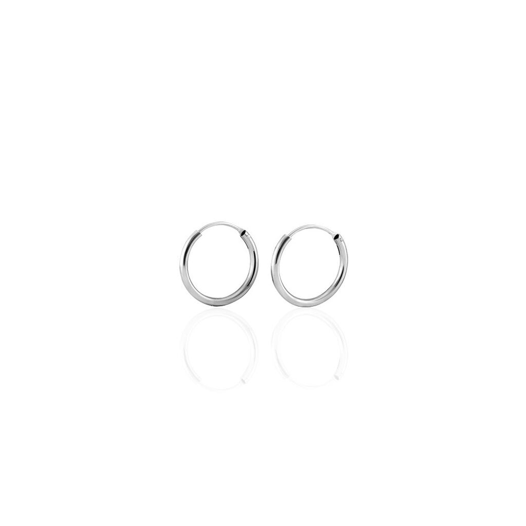 Créoles Argent Blanc Olympia - Boucles d'oreilles créoles Femme | Histoire d’Or