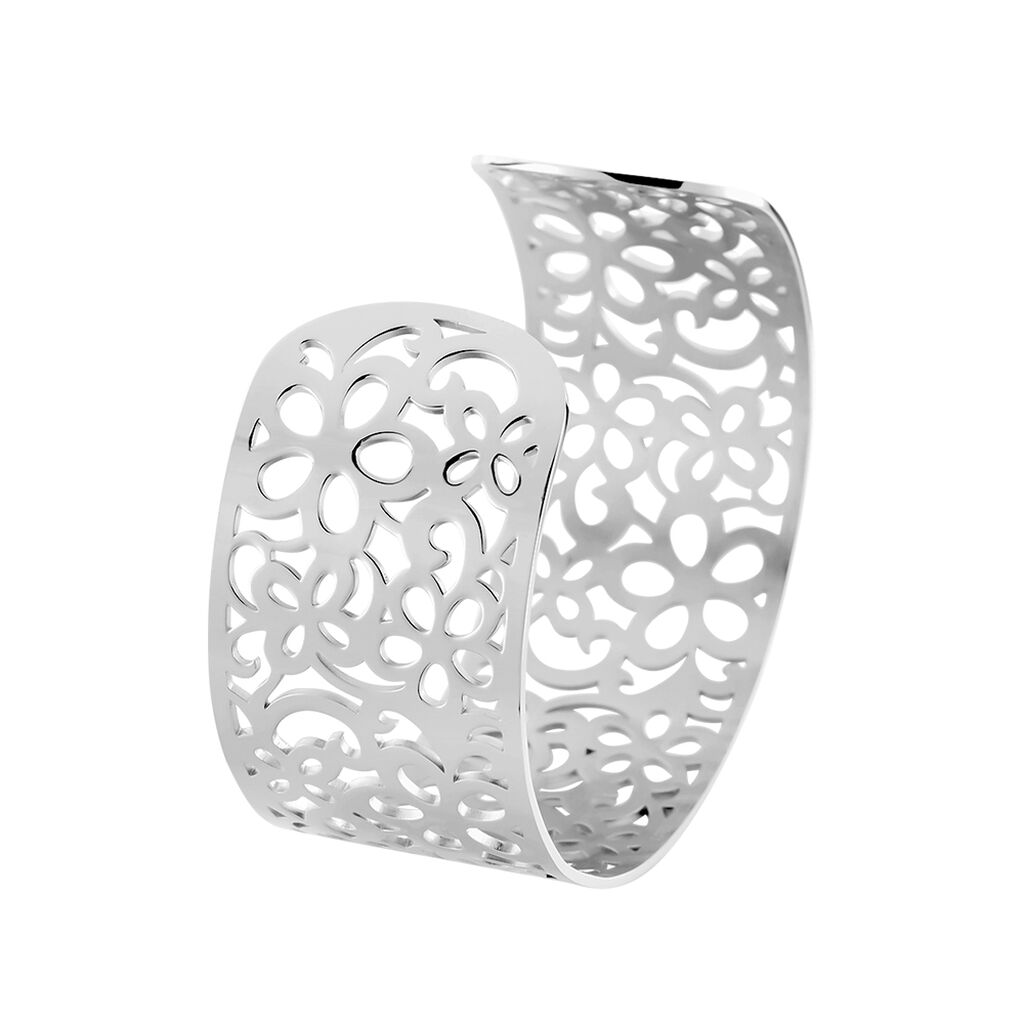 Bracelet Manchette Brenda Acier Blanc - Bracelets manchettes Femme | Histoire d’Or
