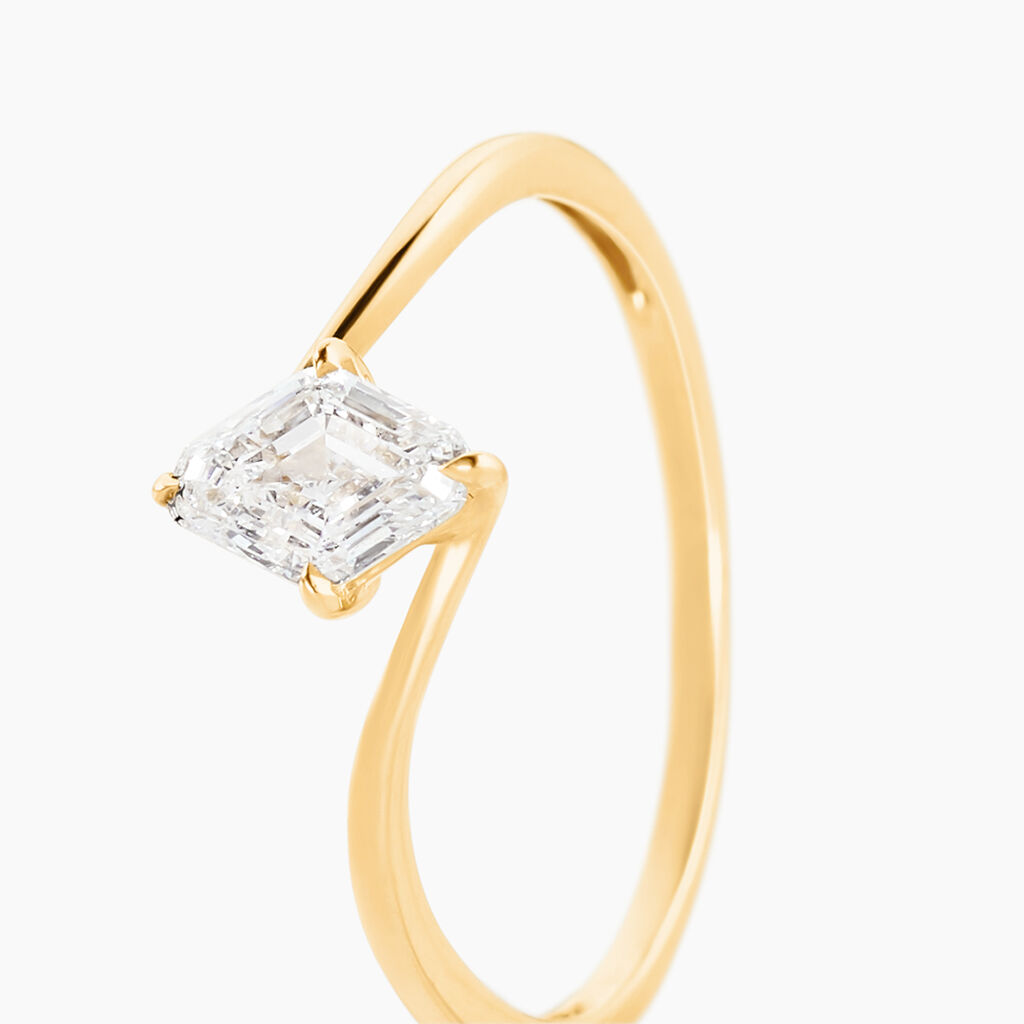 Bague Collection Icone Or Jaune Diamant Synth&eacute;tique - Bagues solitaires Femme | Histoire d&rsquo;Or