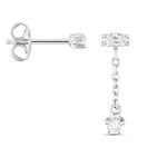 Boucles D'oreilles D&eacute;pareill&eacute;es Argent Blanc Braden Oxyde De Zirconium - Boucles d'oreilles fantaisie Femme | Histoire d&rsquo;Or