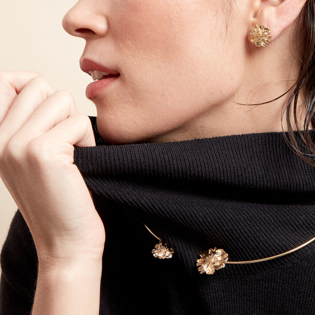Boucles D'oreilles Puces Dyonis Acier Jaune - Boucles d'oreilles fantaisie Femme | Histoire d’Or