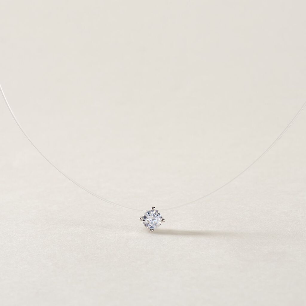 Collier Nylon Argent Blanc Oxyde - Colliers fantaisie Femme | Histoire d’Or