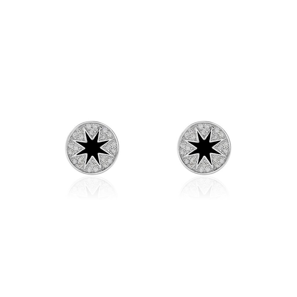 Boucles D'oreilles Puces Argent Blanc Winston Oxydes De Zirconium - Boucles d'oreilles fantaisie Femme | Histoire d’Or