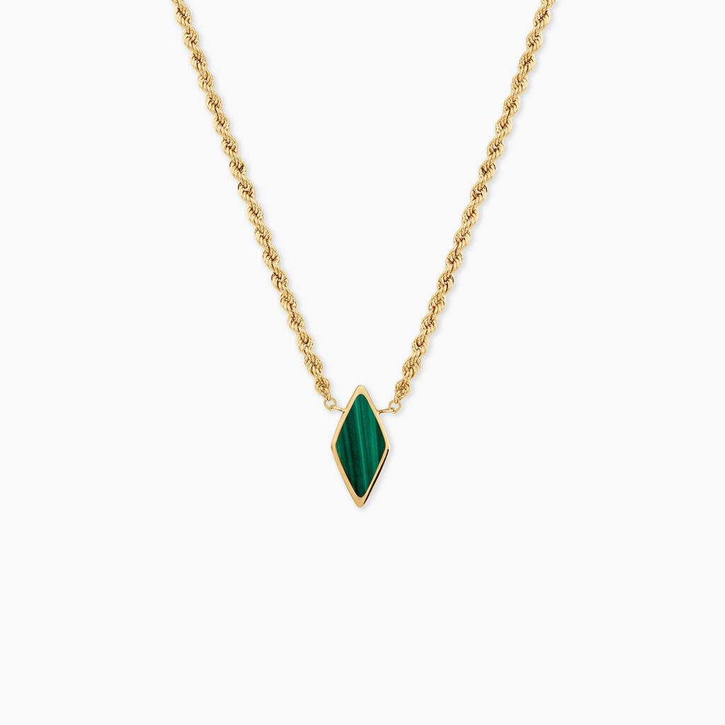 Collier Jerry Or Jaune Malachite - Colliers Femme | Histoire d&rsquo;Or