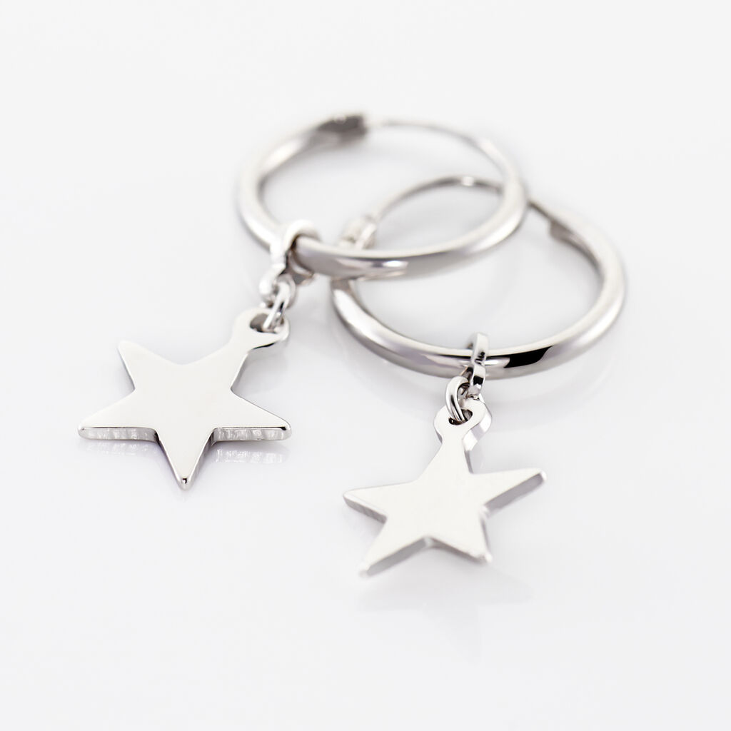 Cr&eacute;oles Elvyn Argent Blanc - Boucles d'oreilles cr&eacute;oles Femme | Histoire d&rsquo;Or