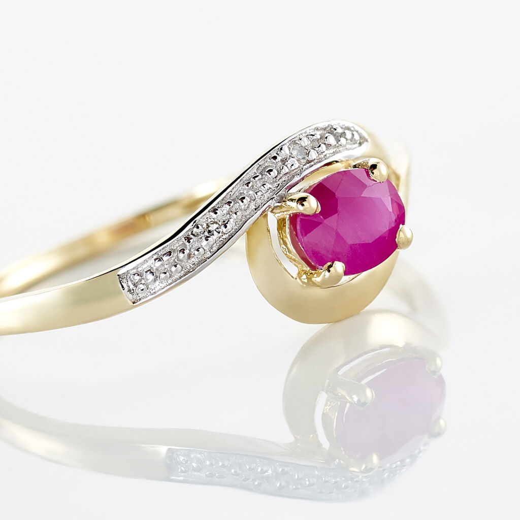 Bague Sagesse Or Jaune Rubis Et Diamant - Bagues solitaires Femme | Histoire d’Or