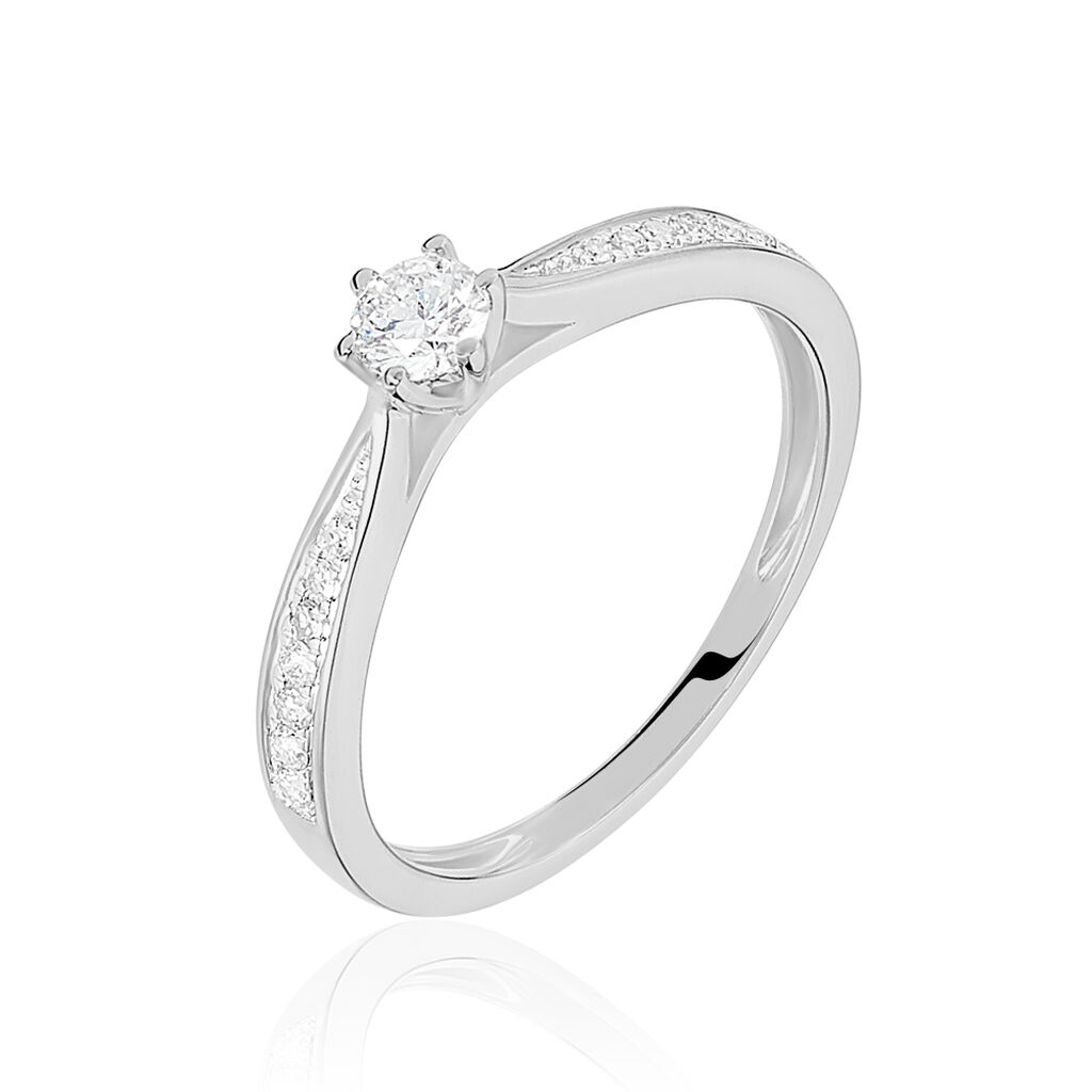 Bague Solitaire Symphonie Or Blanc Diamant - Bagues solitaires Femme | Histoire d’Or