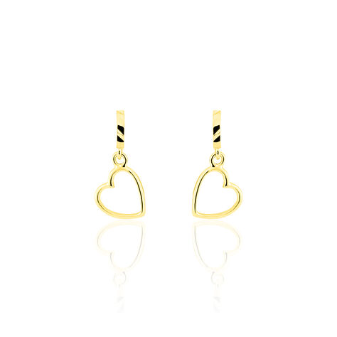 Boucles D'oreilles Pendantes Anne-maudae Pendantes Coeurs Or Jaune - Boucles d'Oreilles Coeur Femme | Histoire d’Or