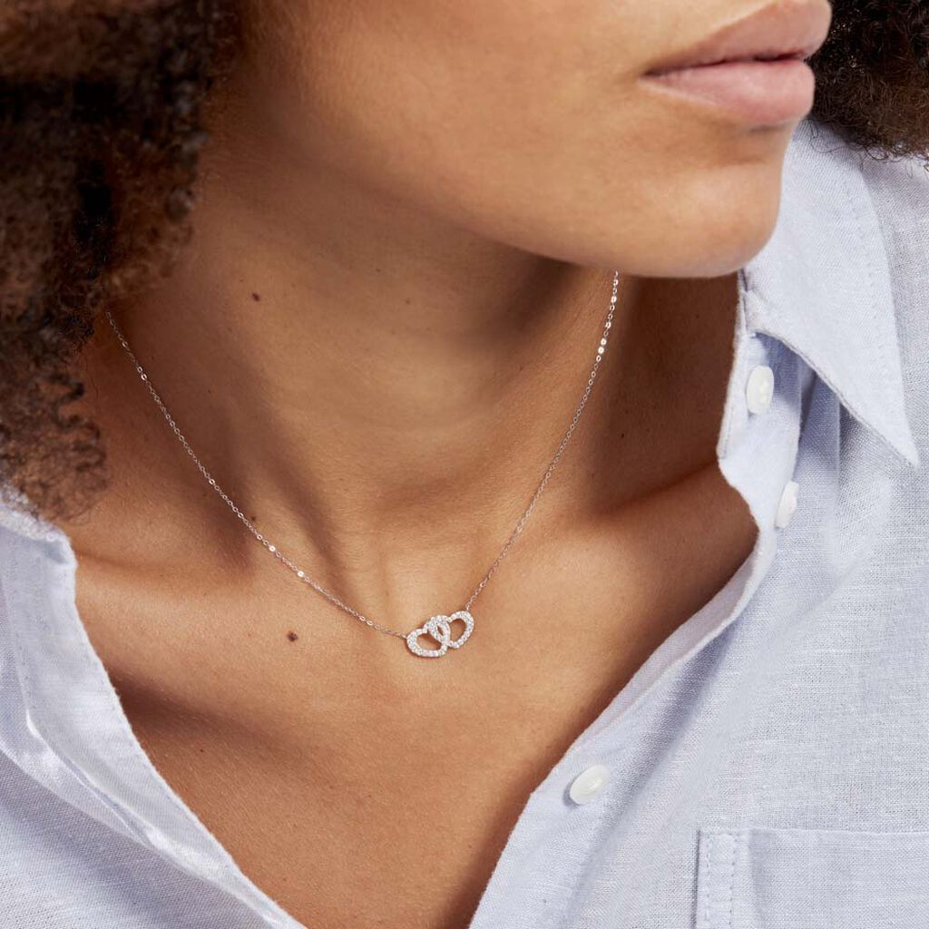 Collier Or Blanc Raoula Oxydes De Zirconium - Colliers Femme | Histoire d’Or