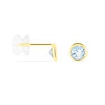 Boucles D'oreilles Puces Edy Serti Clos Or Jaune Topaze - Clous d'oreilles Femme | Histoire d&rsquo;Or