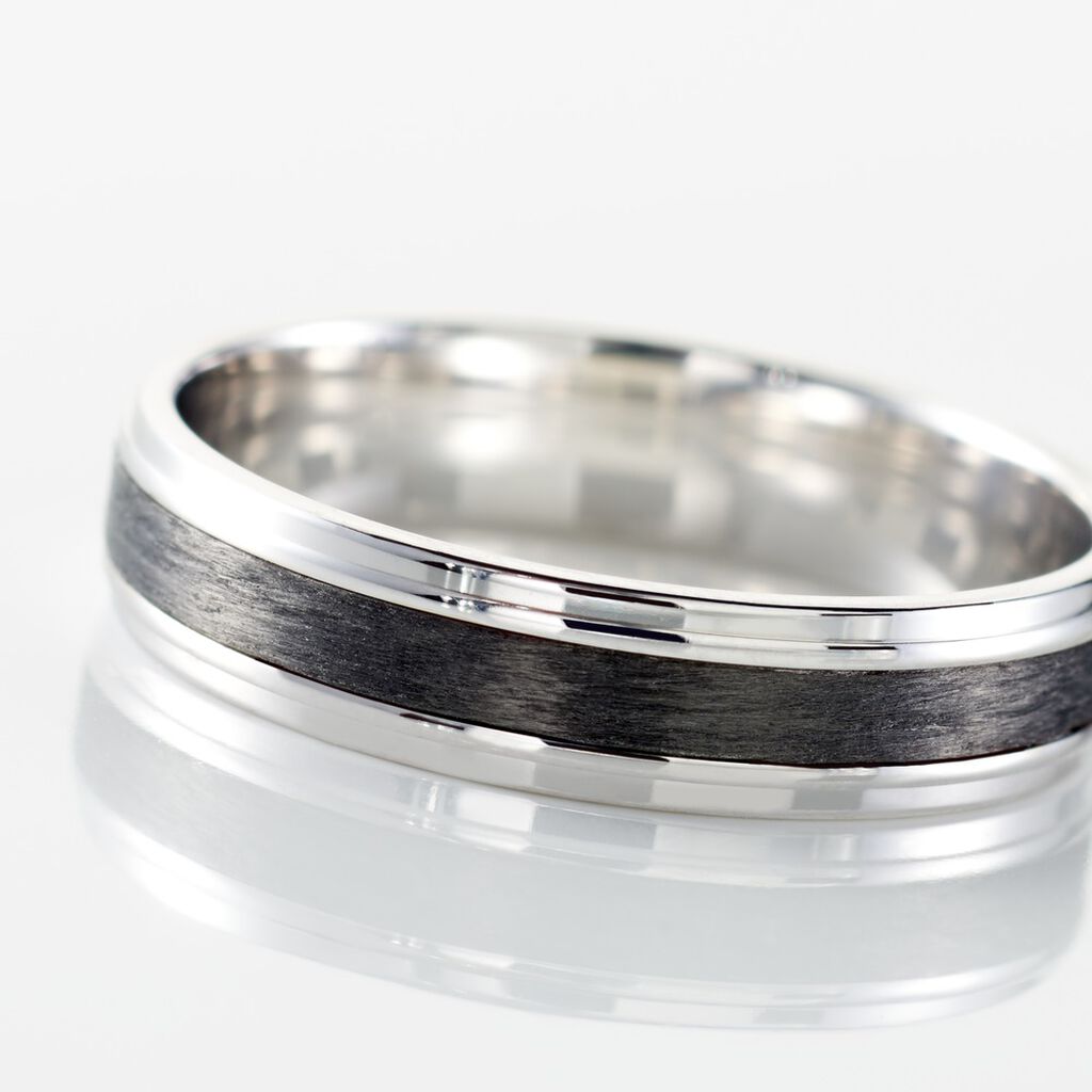 Alliance Camille Ruban Plat Or Blanc - Alliances Unisex | Histoire d&rsquo;Or