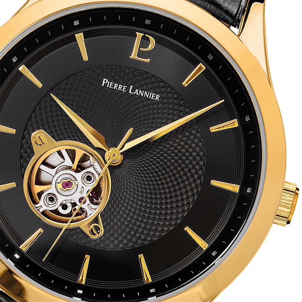 Montre Pierre Lannier Fleuret Noir - Montres Homme | Histoire d&rsquo;Or