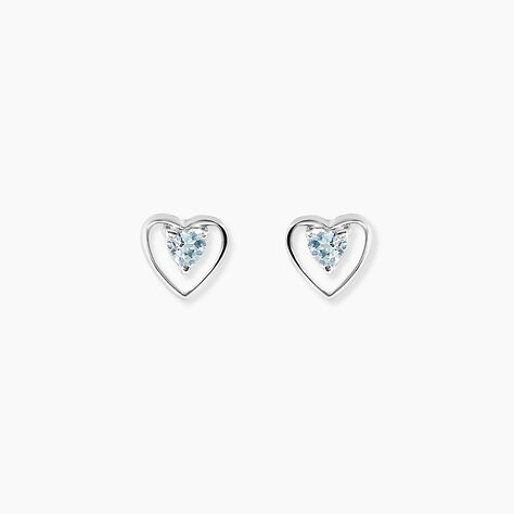 Boucles D'oreilles Puces Luann Or Blanc Topaze - Clous d'oreilles Femme | Histoire d’Or
