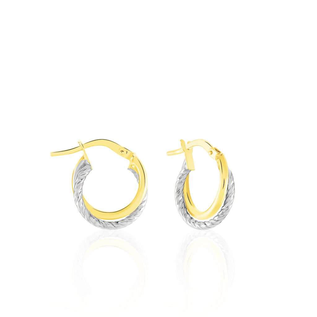 Créoles Maelia Or Bicolore - Boucles d'oreilles créoles Femme | Histoire d’Or