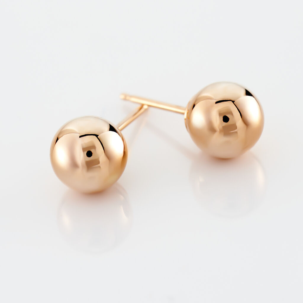Boucles D'oreilles Puces Fidelia Boule Or Rose - Clous d'oreilles Femme | Histoire d’Or