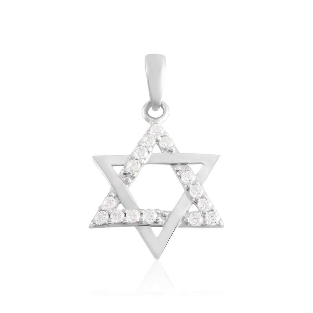 Pendentif Faye Or Blanc Oxyde De Zirconium
