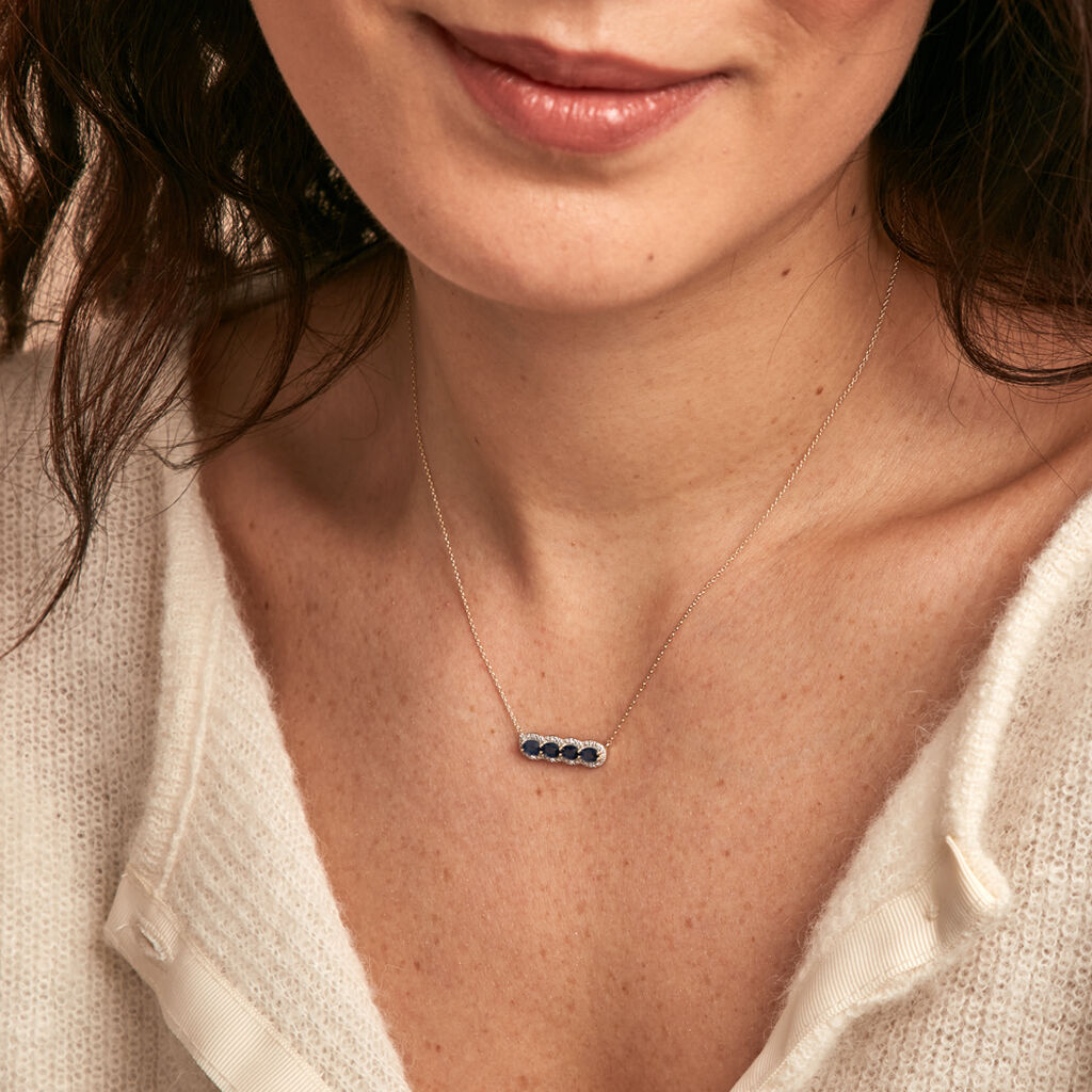 Collier Margaux Or Jaune Saphir Diamant - Colliers Femme | Histoire d’Or