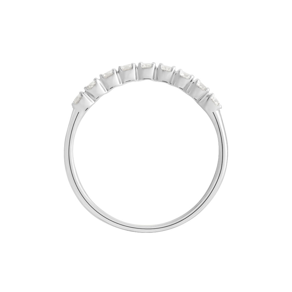 Demi Alliance Eloise Platine Blanc Diamant - Alliances Femme | Histoire d’Or