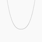 Cha&icirc;ne Claudine Maille For&ccedil;at Argent Blanc - Chaines Femme | Histoire d&rsquo;Or