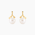 Boucles D'oreilles Pendantes Campanule Or Jaune Perle De Culture - Boucles d'oreilles pendantes Femme | Histoire d&rsquo;Or