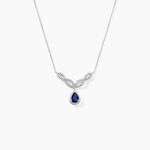 Collier Sissi Or Blanc Saphir Diamant - Colliers Femme | Histoire d&rsquo;Or