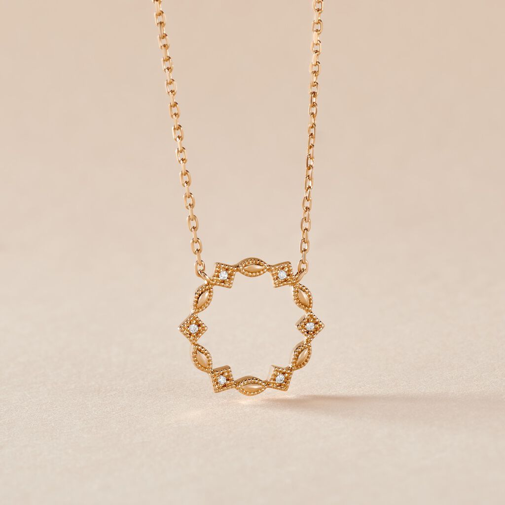 Collier &eacute;clat Perl&eacute; Plaqu&eacute; Or Oxyde De Zirconium - Colliers Femme | Histoire d&rsquo;Or