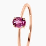Bague Valentino Argent Dor&eacute; A L'Or 750/1000 Rhodolite - Bagues solitaires Femme | Histoire d&rsquo;Or