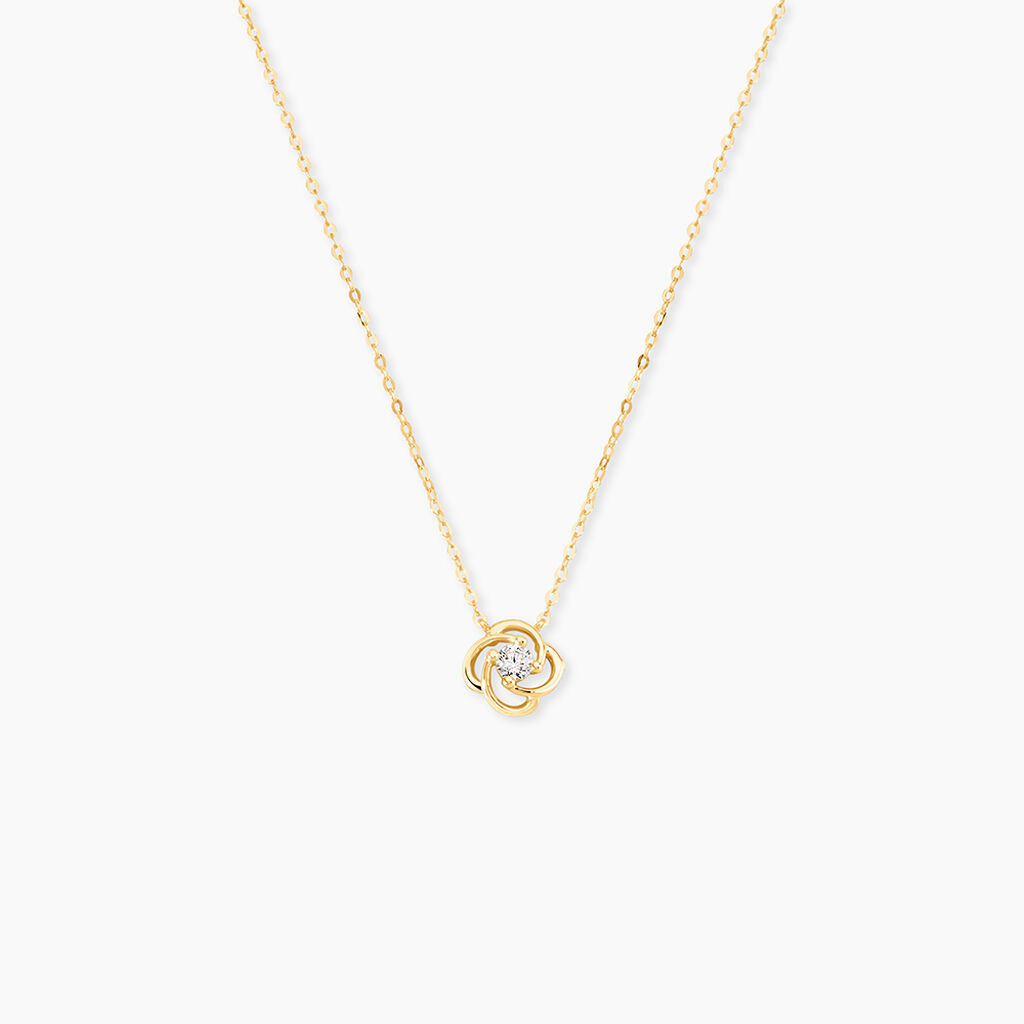 Collier Or Jaune Lazarus Oxyde De Zirconium - Colliers Femme | Histoire d&rsquo;Or