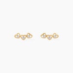 Boucles D'Oreilles Puces Daria Argent Dor&eacute; A L'Or 750/1000 Oxyde De Zirconium - Boucles d'oreilles fantaisie Femme | Histoire d&rsquo;Or