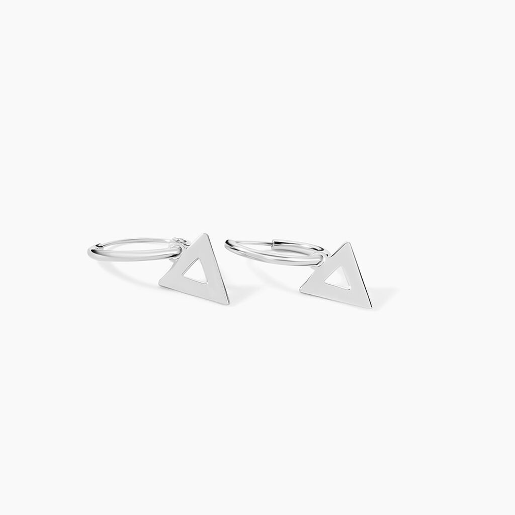 Creoles Elvyn Argent Blanc - Boucles d'oreilles créoles Femme | Histoire d’Or