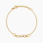 Bracelet Cladie Argent Dor&eacute; A L'Or 750/1000 Oxyde De Zirconium - Bracelets Femme | Histoire d&rsquo;Or