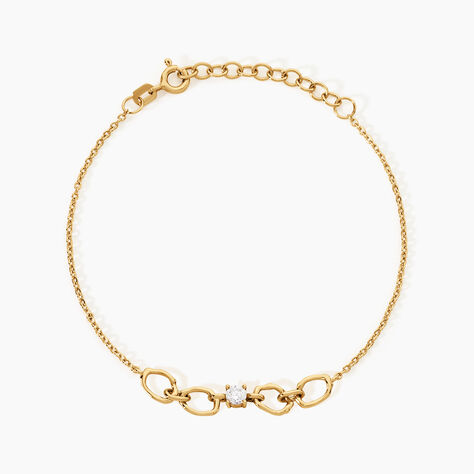 Bracelet Cladie Argent Dor&eacute; A L'Or 750/1000 Oxyde De Zirconium - Bracelets Femme | Histoire d&rsquo;Or