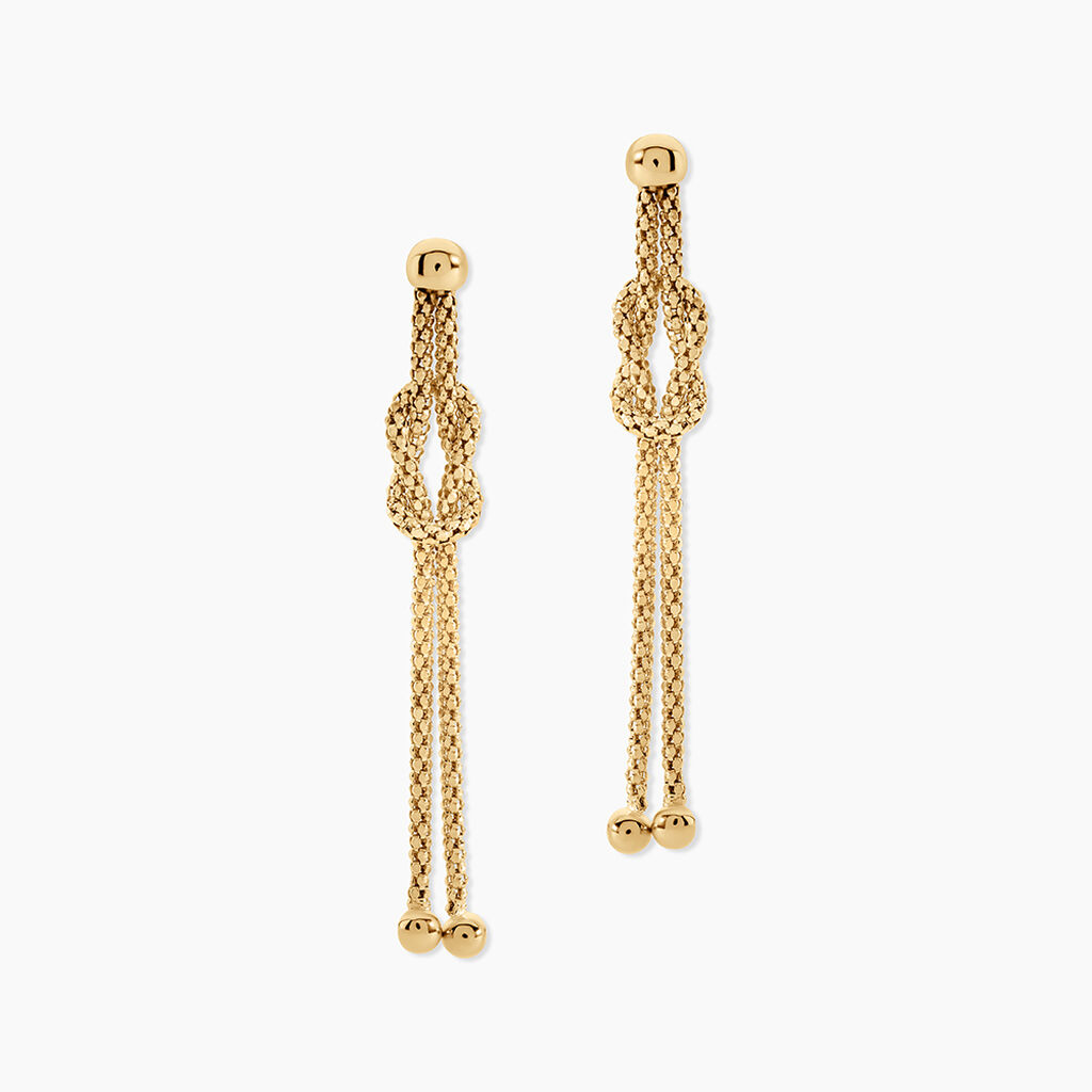 Boucles D'Oreilles Pendantes Cyndel Argent Dor&eacute; A L'Or 750/1000 - Boucles d'oreilles pendantes Femme | Histoire d&rsquo;Or