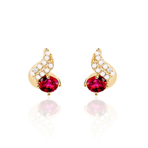 Boucles d'oreilles pendantes Couleur Pierre Rouge • Histoire d'Or