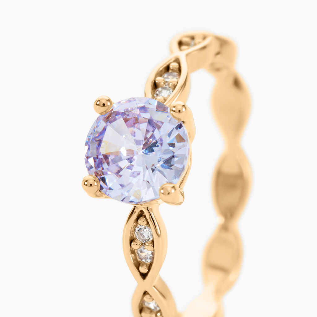 Bague Kurt Plaqu&eacute; Or Jaune Oxyde De Zirconium - Bagues solitaires Femme | Histoire d&rsquo;Or