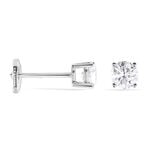 Boucles D'oreilles Puces 4 Griffes Or Blanc Diamant Synthetique - Clous d'oreilles Femme | Histoire d&rsquo;Or
