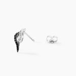 Boucles D'oreilles Puces Sculptural Or Blanc Diamant - Clous d'oreilles Femme | Histoire d&rsquo;Or
