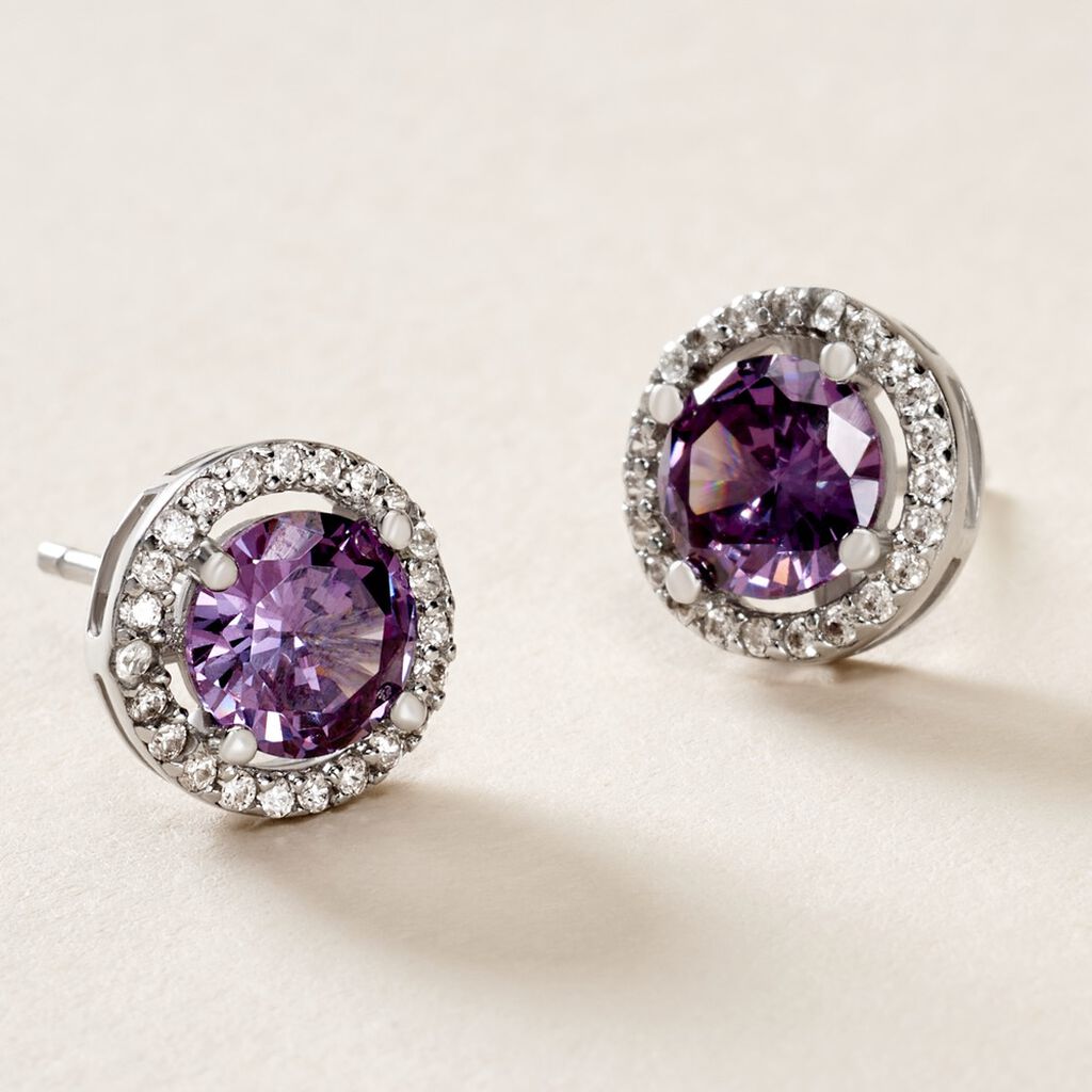 Boucles D'oreilles Puces Rio Argent Blanc Oxyde - Boucles d'oreilles fantaisie Femme | Histoire d&rsquo;Or