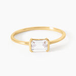 Bague Gaby Argent Dor&eacute; A L'Or 750/1000 Oxyde De Zirconium - Bagues solitaires Femme | Histoire d&rsquo;Or