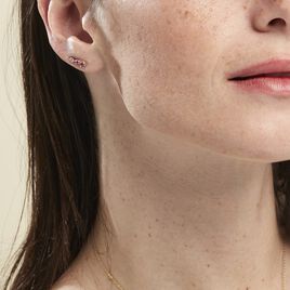 Boucles D'oreilles Pendantes Lauressa Or Rose Amethyste Violet Oxyde - Clous d'oreilles Femme | Histoire d’Or