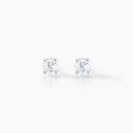 Boucles D'oreilles Puces Eddie Or Blanc Oxyde De Zirconium - Clous d'oreilles Femme | Histoire d&rsquo;Or