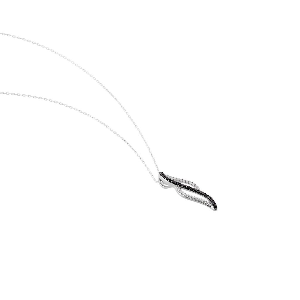 Collier Courbes Or Blanc Diamant - Colliers Femme | Histoire d’Or
